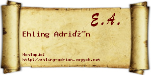 Ehling Adrián névjegykártya